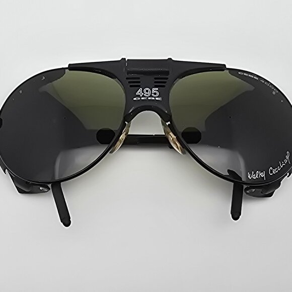 *SOLD* Cebe 495 43 Walter Cecchinel Black Frame Green 4000 Glass Lens Sunglasses - Picture 12 of 16